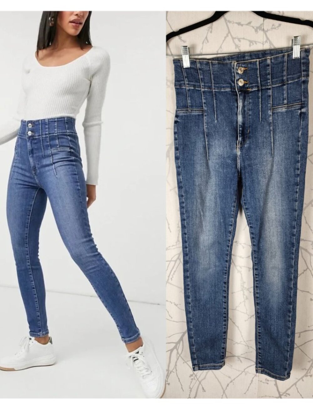 We The Free Stretch Denim Jayde Corset High Rise Skinny Jeans